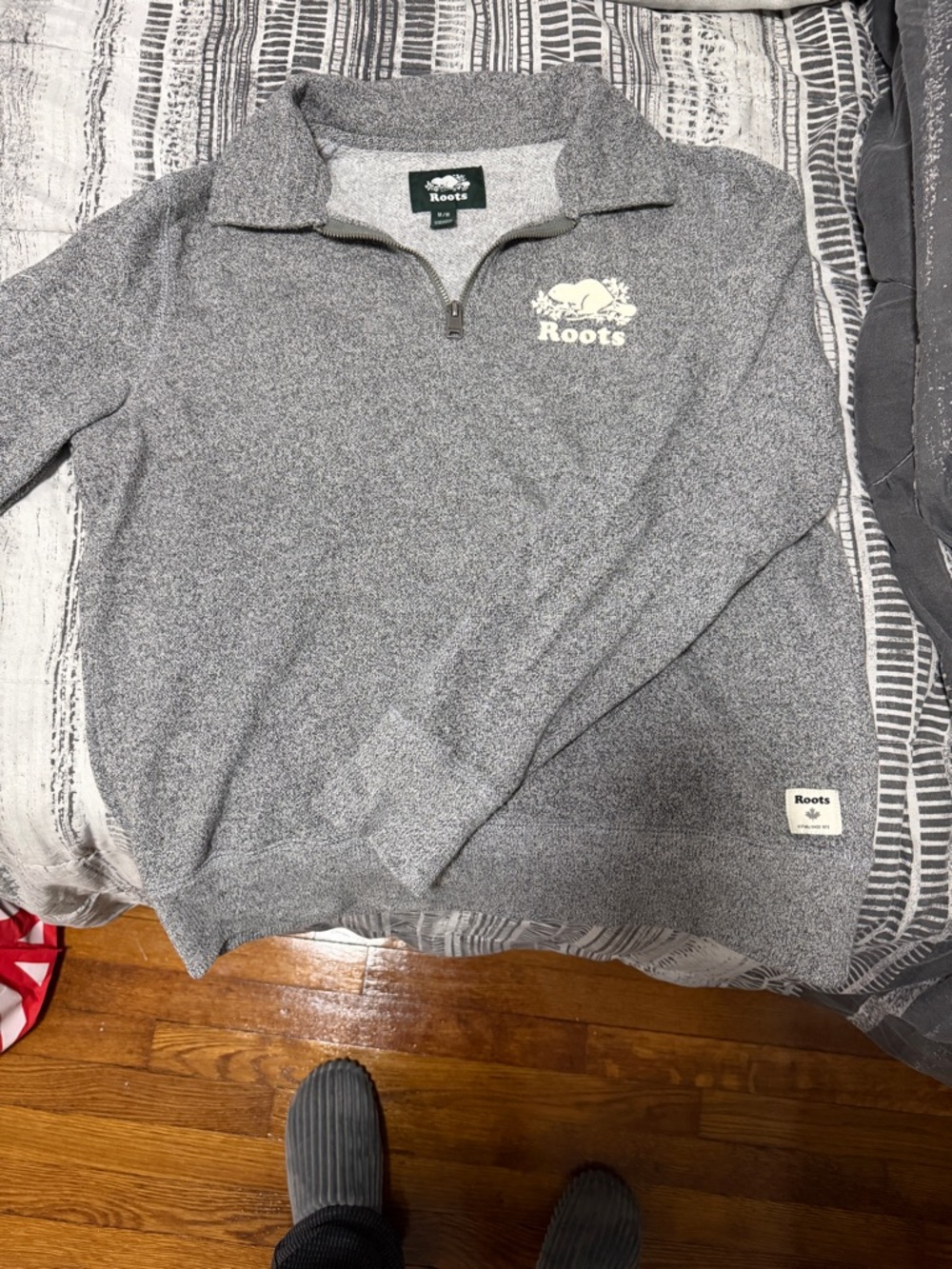 Roots Gray Quarter-Zip Sweater